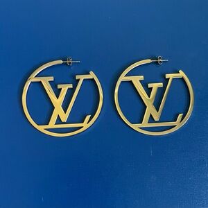 Gold LV Hoop Earrings